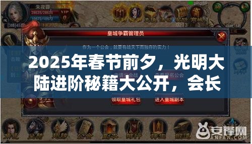 2025年春节前夕，光明大陆进阶秘籍大公开，会长亲授攻略助你跻身游戏第一梯队
