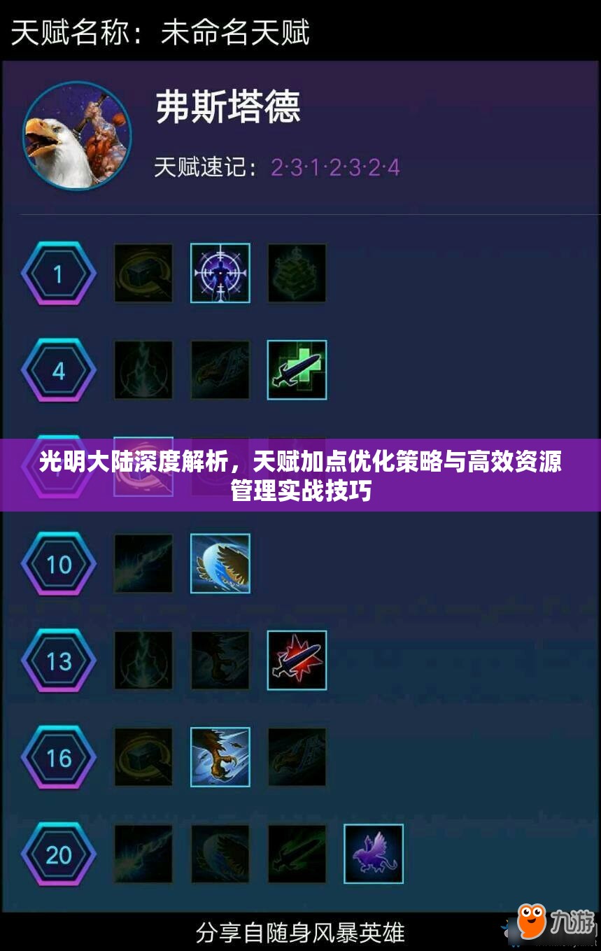光明大陆深度解析，天赋加点优化策略与高效资源管理实战技巧