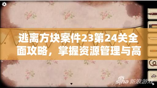 逃离方块案件23第24关全面攻略，掌握资源管理与高效利用技巧