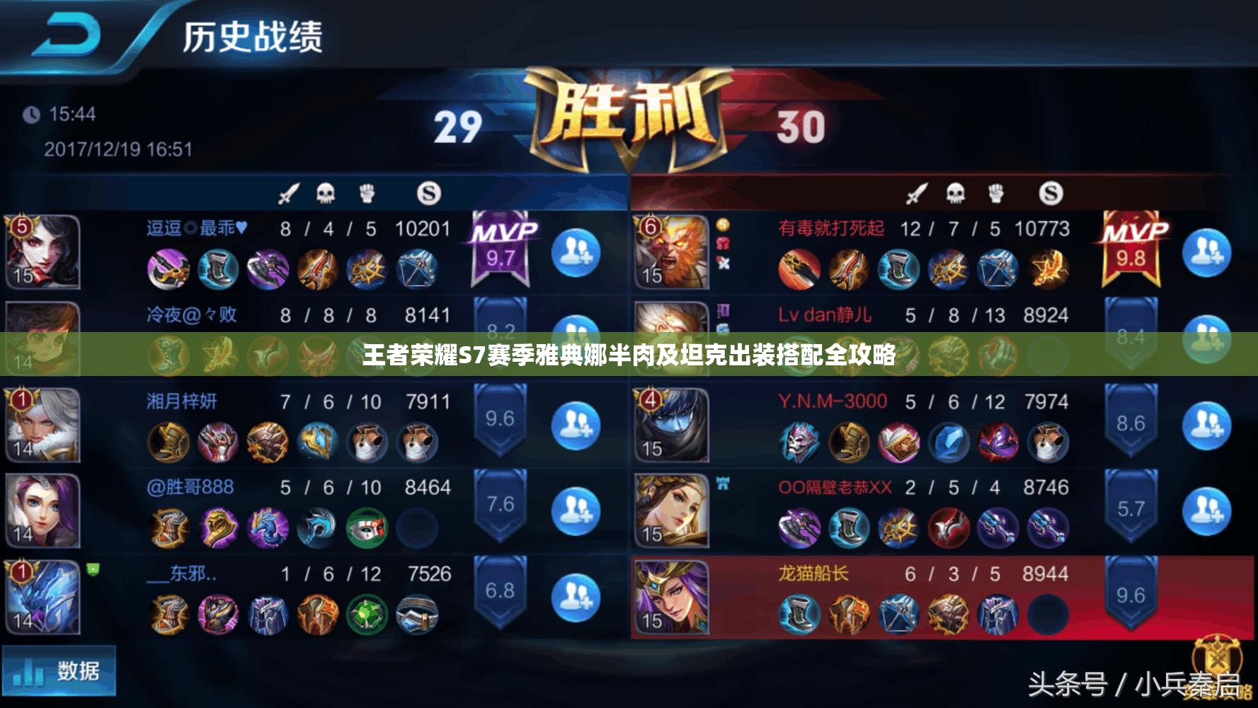 王者荣耀S7赛季雅典娜半肉及坦克出装搭配全攻略