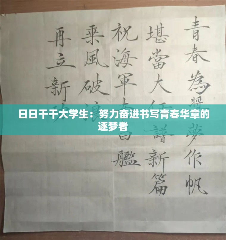 日日干干大学生：努力奋进书写青春华章的逐梦者