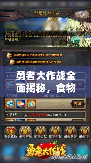 勇者大作战全面揭秘，食物的多样化获取方式及其巧妙运用策略