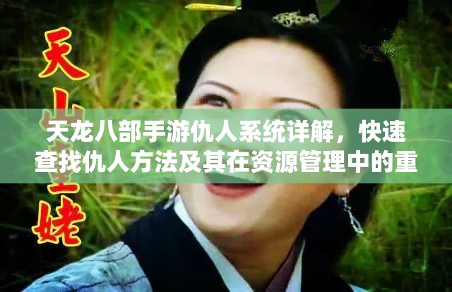 天龙八部手游仇人系统详解，快速查找仇人方法及其在资源管理中的重要性