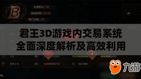 君王3D游戏内交易系统全面深度解析及高效利用实战策略
