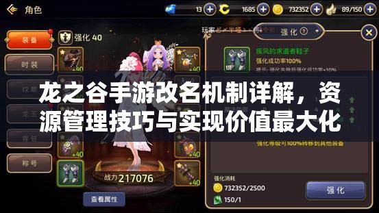 龙之谷手游改名机制详解，资源管理技巧与实现价值最大化的策略