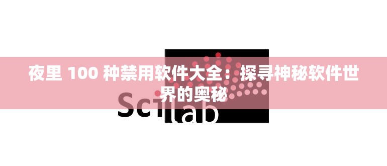 夜里 100 种禁用软件大全：探寻神秘软件世界的奥秘