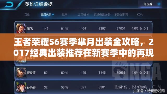 王者荣耀S6赛季芈月出装全攻略，2017经典出装推荐在新赛季中的再现与升级
