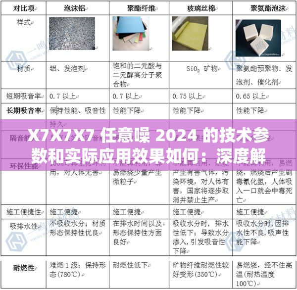 X7X7X7 任意噪 2024 的技术参数和实际应用效果如何：深度解析与展望