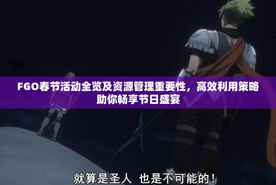 FGO春节活动全览及资源管理重要性，高效利用策略助你畅享节日盛宴
