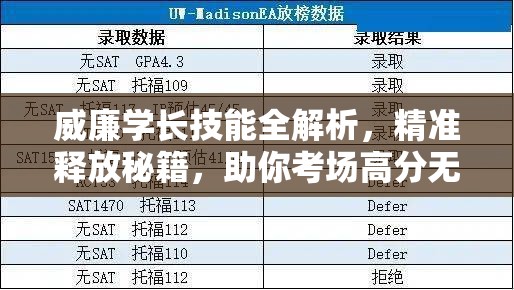 威廉学长技能全解析，精准释放秘籍，助你考场高分无忧策略