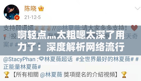 啊轻点灬太粗嗯太深了用力了：深度解析网络流行语的背后故事与影响