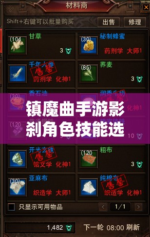 镇魔曲手游影刹角色技能选择搭配深度解析，策略制定与资源管理要点