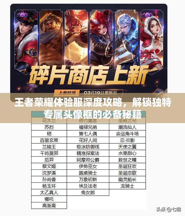 王者荣耀体验服深度攻略，解锁独特专属头像框的必备秘籍