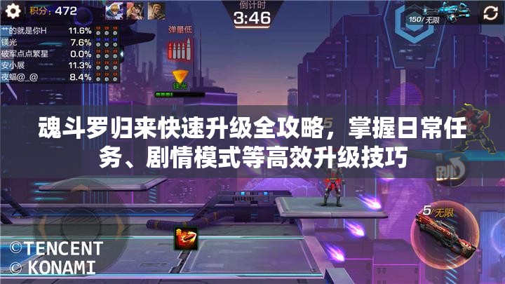 魂斗罗归来快速升级全攻略，掌握日常任务、剧情模式等高效升级技巧