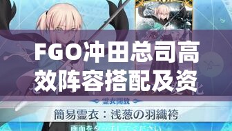 FGO冲田总司高效阵容搭配及资源管理策略全面解析