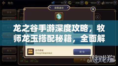 龙之谷手游深度攻略，牧师龙玉搭配秘籍，全面解锁治疗与辅助的双重战斗魅力