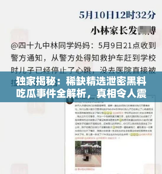 独家揭秘：稀缺精选泄密黑料吃瓜事件全解析，真相令人震惊