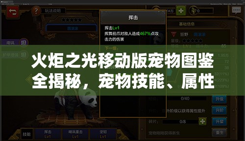 火炬之光移动版宠物图鉴全揭秘，宠物技能、属性与特点有何惊喜？
