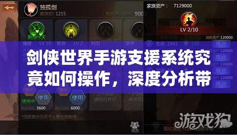 剑侠世界手游支援系统究竟如何操作，深度分析带你揭秘悬念？