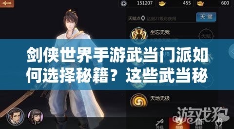 剑侠世界手游武当门派如何选择秘籍？这些武当秘籍推荐真的靠谱吗？