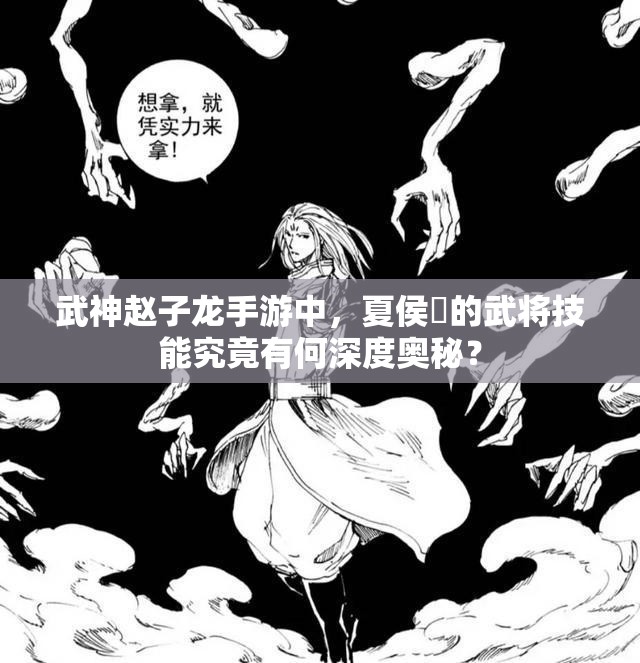 武神赵子龙手游中，夏侯惇的武将技能究竟有何深度奥秘？