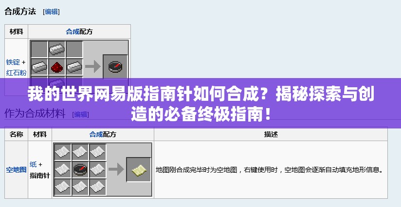 我的世界网易版指南针如何合成？揭秘探索与创造的必备终极指南！