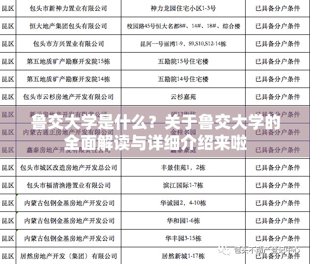 鲁交大学是什么？关于鲁交大学的全面解读与详细介绍来啦
