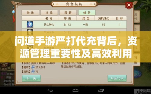 问道手游严打代充背后，资源管理重要性及高效利用策略何在？