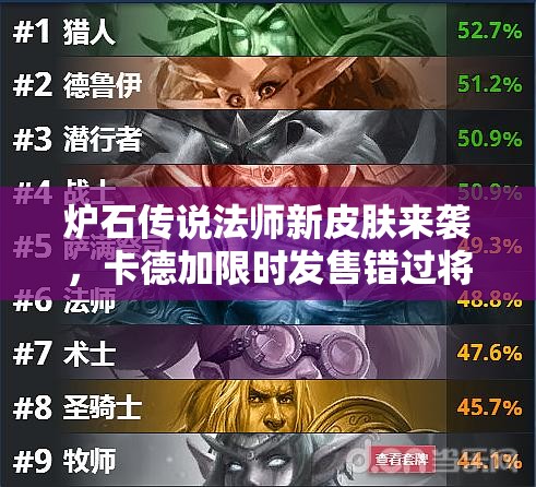 炉石传说法师新皮肤来袭，卡德加限时发售错过将遗憾？