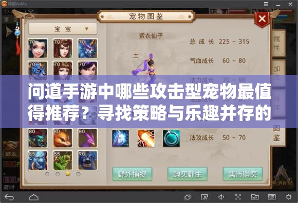 问道手游中哪些攻击型宠物最值得推荐？寻找策略与乐趣并存的战斗伙伴！