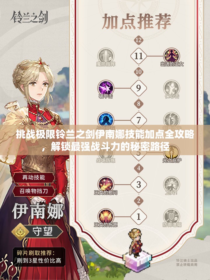 挑战极限铃兰之剑伊南娜技能加点全攻略，解锁最强战斗力的秘密路径